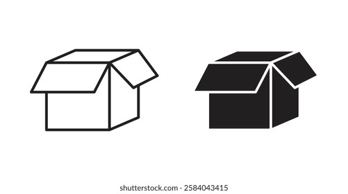 Open Box icon set in thin line. vector illustrations for web