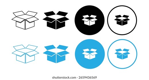 open box icon set vector on white background.
