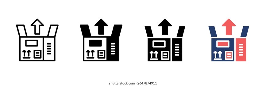 Open Box icon sheet multiple style collection