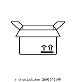 open box icon, simple flat style, illustration, logo sign symbol pictogram template, for ui or ux isolated on white for mobile app, editable