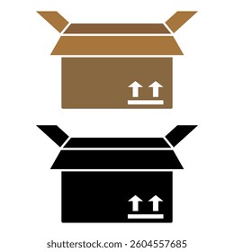 open box icon, simple flat style, illustration, logo sign symbol pictogram template, for ui or ux isolated on white for mobile app, editable