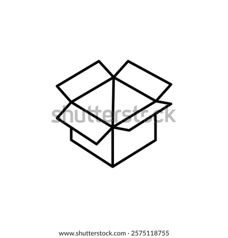 open box icon Simple outline illustration