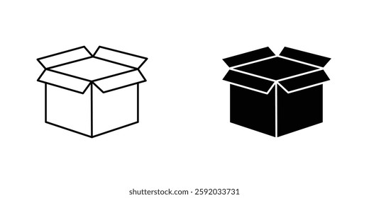 Open Box icon symbol collection on white background.