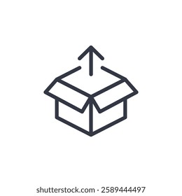 open box icon symbol vector sign isolated on white background illustration for graphic and web design