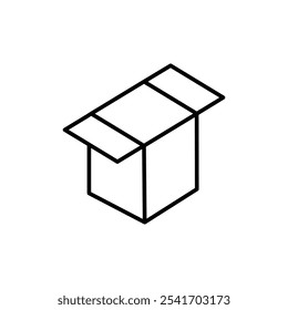 Open box icon Thin line vector illustration set