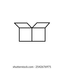 Open box icon Thin line art isolated