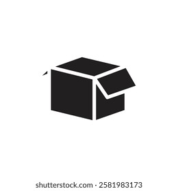 Open box icon Vector flat thin line illustration