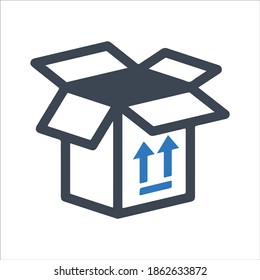 Open box icon. Vector and glyph