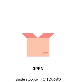 Open box icon. Vector illustration in modern flat style. Design elements for mobile and web applications.