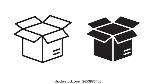 Open box icon vector illustration on a transparent background.