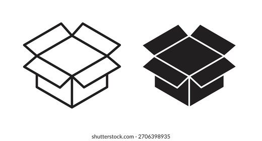 Ilustración vectorial de icono de cuadro abierto. Diseño plano. Símbolos de Vector de Diseño gráfico.
