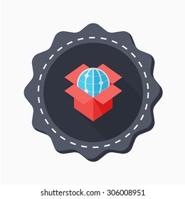 Open box icon, vector illustration. Flat design style with long shadow,eps10