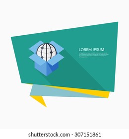 Open box icon, vector illustration. Flat design style with long shadow,eps10
