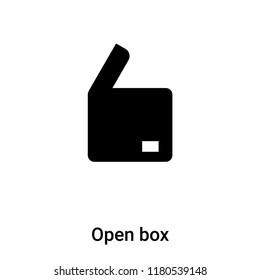 Open box icon vector isolated on white background, logo concept of Open box sign on transparent background, filled black symbol