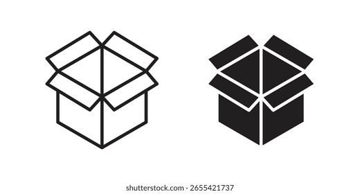 Open box icon vector, solid illustration, pictogram isolated color editable