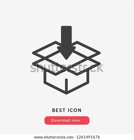 Open box  icon vector. Open box symbol. Box icon vector. Dropbox symbol. Linear style sign for mobile concept and web design. open symbol logo illustration. vector graphics - Vector.