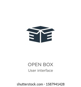 Open box icon vector. Trendy flat open box icon from user interface collection isolated on white background. Vector illustration can be used for web and mobile graphic design, logo, eps10