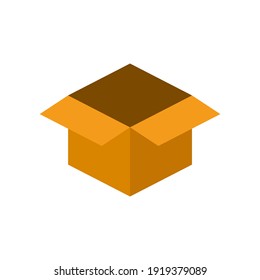 Open Box Icons in color icon, isolated on white background 