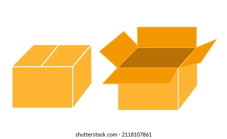 Open box icons on white background