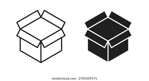 Iconos de caja abierta para usar Diseño web, logotipo. Ilustración de símbolo.
