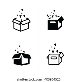 open box icons vector