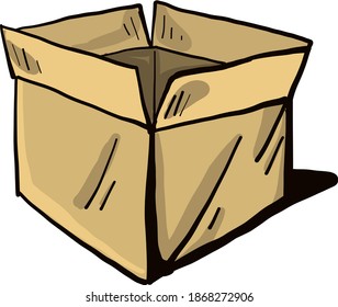 Open box, illustration, vector on white background.