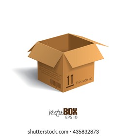 Open box isolated on white background. Vector illustration.