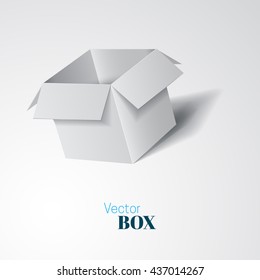 Open box isolated on white background. Vector illustration.