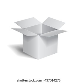 Open box isolated on white background. Vector illustration.