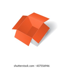 Open box isolated on white background. Vector illustration.