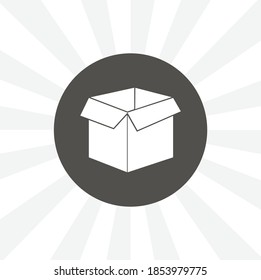 open box isolated solid vector icon on white background