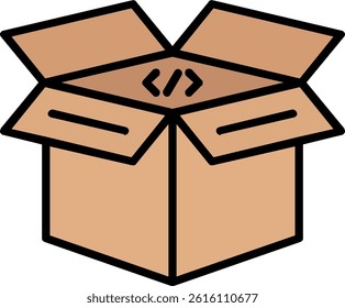Open Box Line Filled Vector Icon Design