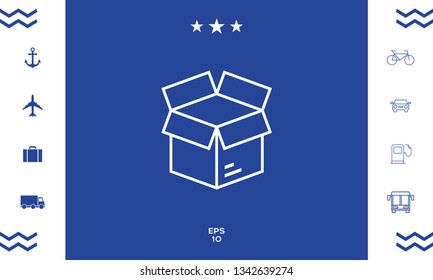 Open box line icon