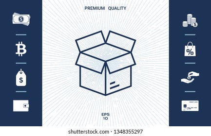 Open box line icon