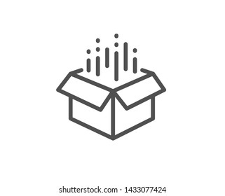Open box line icon. Delivery parcel sign. Cargo package symbol. Quality design element. Linear style open box icon. Editable stroke. Vector