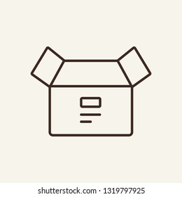 Open box line icon. Empty paper box on white background. Delivery  concept. Vector illustration can be used for topics like office, document flow, archive, delivery