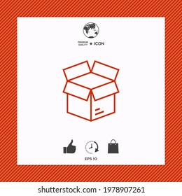 Open box line icon. Graphic elements for your design