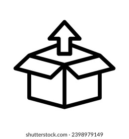 open box line icon illustration vector graphic. Simple element illustration vector graphic, suitable for app, websites, and presentations isolated on white background