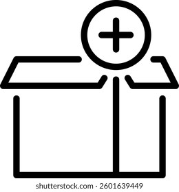 open box line icon illustration vector