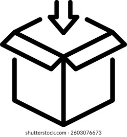 open box line icon illustration vector