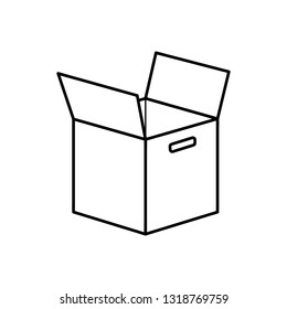 open box line icon isolated on white
