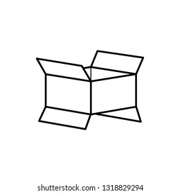 open box line icon isolated on white