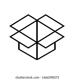 Open box line icon. box icon isolated on white background from essentials collection. box icon trendy and modern box symbol for logo, web, app, eps 10