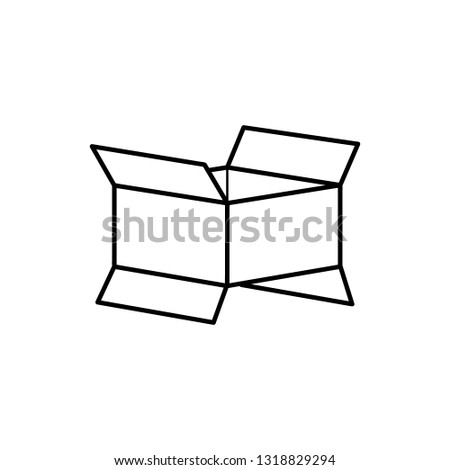 open box line icon isolated on white