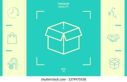 Open box line icon, parcel