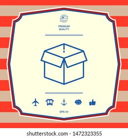 Open box line icon, parcel, elements for your design