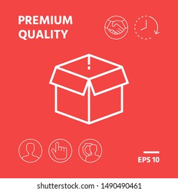 Open box line icon, parcel, elements for your design