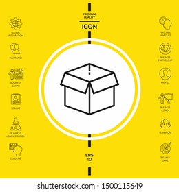 Open box line icon, parcel, elements for your design