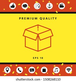 Open box line icon, parcel, elements for your design