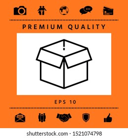 Open box line icon, parcel, elements for your design